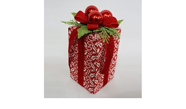 10" FABRIC GIFT BOX  W/BALL