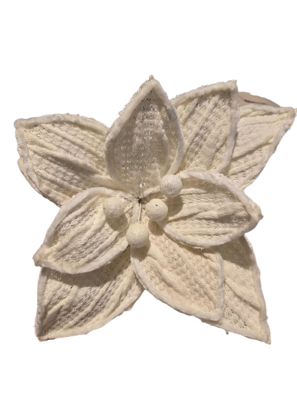 24" WOVEN SWEATER POINSETTIA STEM