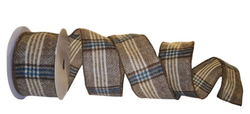 2.5"X10Y TWEED PLAID RIBBON