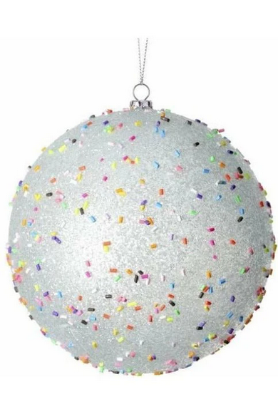 140MM CANDY SPRINKLE BALL ORNAMENT 2 PC BOX