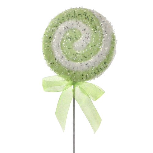ICED CANDY LOLLIPOP ORNAMENT GREEN/WHITE