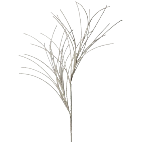 MICRO BEADED/SEQUIN GRASS SPRAY - WHITE