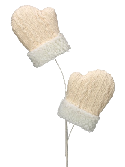 26" KNITTED/FUR MITTEN SPRAY X2
