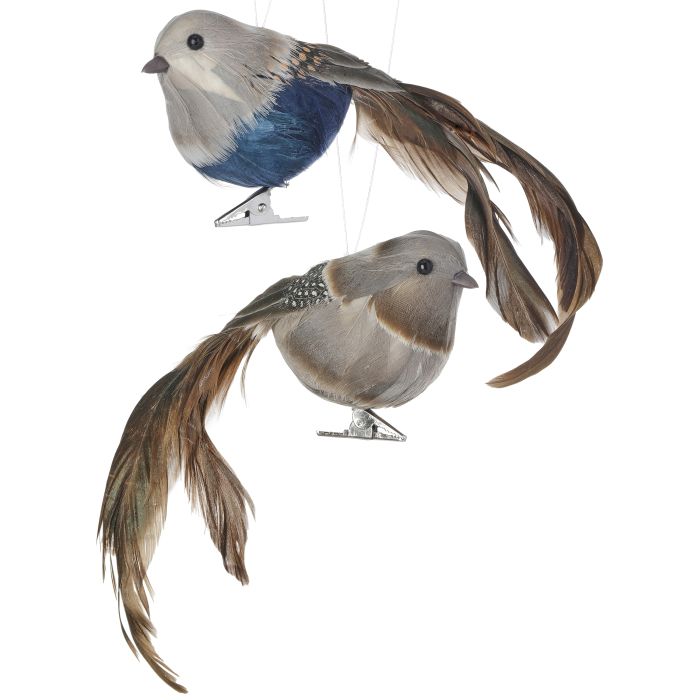 4" FEATHER LONG TAIL QUAIL CLIP ORNAMENT INDIVIDUAL
