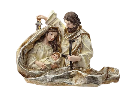 11" RESIN FLOWING ROBE HOLY FAMILY BUST