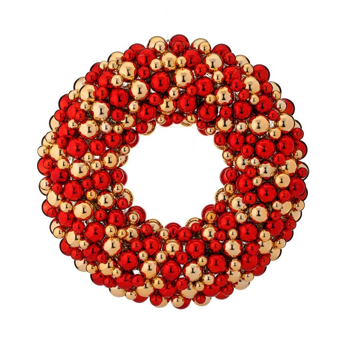 24" VP DELUXE MIXED BALL WREATH  RDGD
