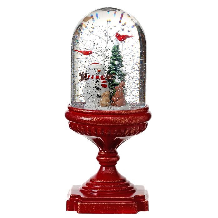 10.5´´ LED B/O TMR SNOWMN PEDESTL WTR GLOBE USB