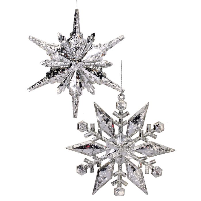 9´´ACRYLIC MERDURY SNOWFLAKE ORNAMENT INDIVIDUAL