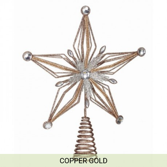 12.5´´WIRE GLITTER JEWEL STAR TREE TOPPER