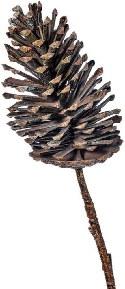 29" PLASTIC 8" PINE CONE ON BRANCH 