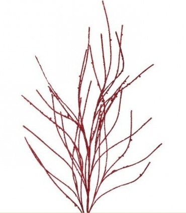 47" GLITTER/SEQUIN WISPY WILLOW SPRAY RED