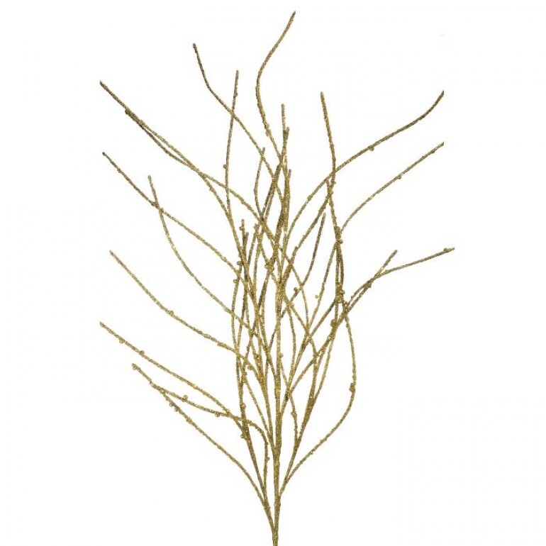 GLITTER/SEQUIN WISPY WILLOW SPRAY GOLD