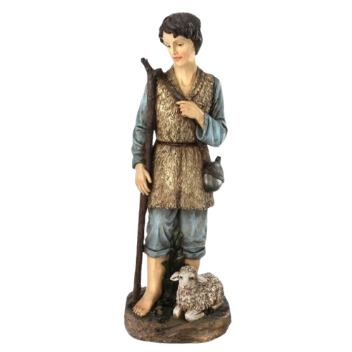 57" SHEPHERD BOY W/LAYING LAMB