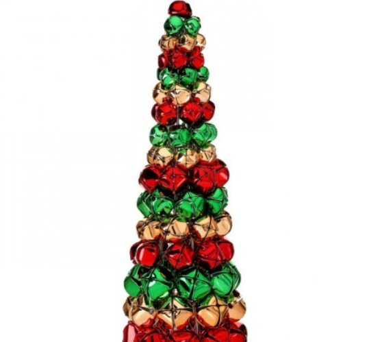 14" METAL JINGLE BELL CHRISTMAS TREE 