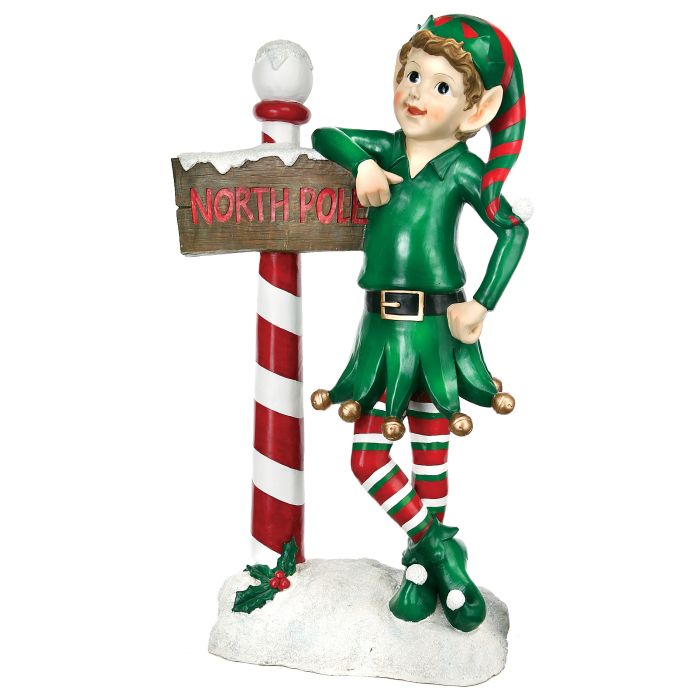 RESIN ELF WITH SIGN 54"