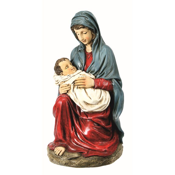 POLYRESIN MARY AND BABY JESUS 44"