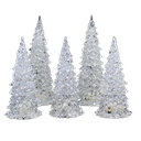 7-9"H 5PC SET LIGHTED TREES 