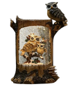10"H LIGHTED SWIRL LOG, OWL 