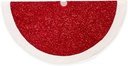 54"RED SEQUINS TREESKIRT W/WHITE FAUX FUR BORDER.