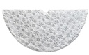 48"WHITE FUR SEQUIN SNOWFLAKE FAUX FUR TREESKIRT.