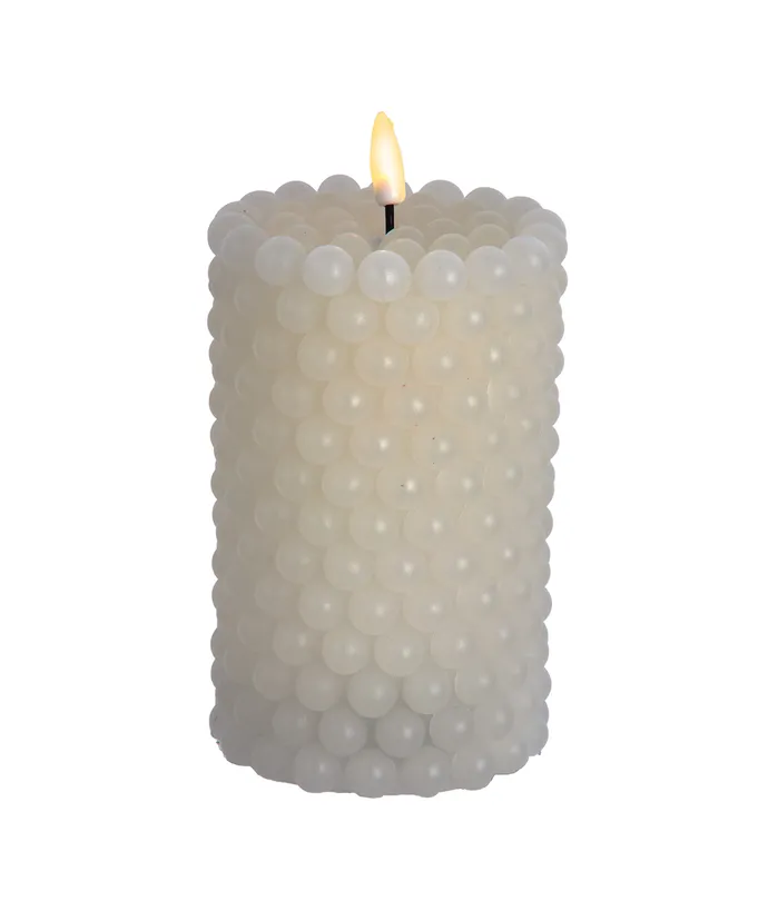 7"LED BUBBLE CANDLE W/ FLICKER FLAME. USES 2 "AA" 