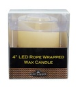 4"LED ROPE FLICKER FLAME IVORY CANDLE W/ROPE. 