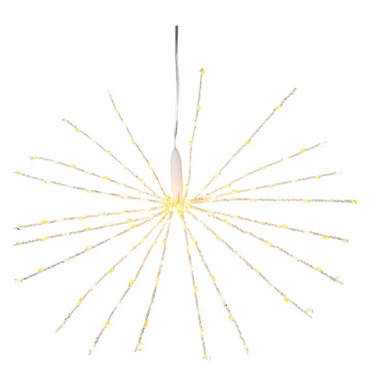 15.74"LITED STARBRST W/20 MET WIRES/160L CL WRM W7