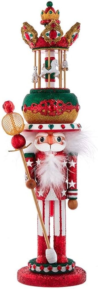 18"HOLLY WOOD CAROUSEL HAT MUSICAL NUTCRACKER.