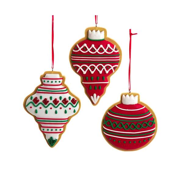 3.5"CLAYDOUGH RED, GREENWHITE BALL FINIAL ONION / INDIVIDUAL