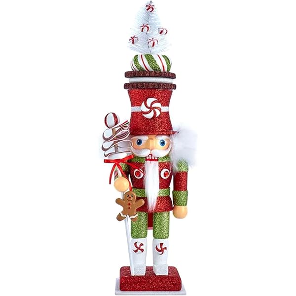 15"HOLLY WOOD RED, WHITE & GREEN CANDY TOWER HAT