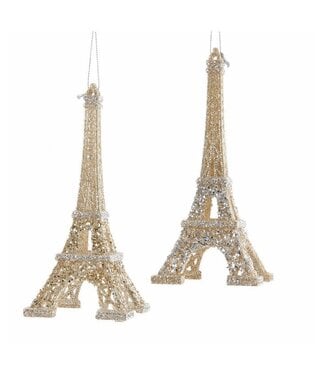 6.7"PLATINUM & SILVER EIFFEL TOWER ORN INDIVIDUAL