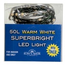 50/L SUPERBRIGHT LED WARM WHITE LIGHTS, 24LEAD WIR