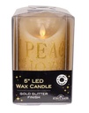 5"GOLD LED CANDLE W/FLICKER FLAME EFFECT. 