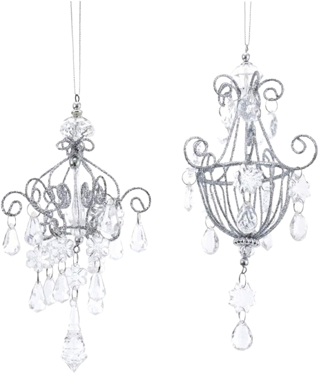 2.2X2.2X6"ACRYLIC DROP CHANDELIER WHITE GLITTER   