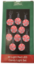 20/L 35MM RED LED CANDY LIGHT SET W/12"GRN LEAD