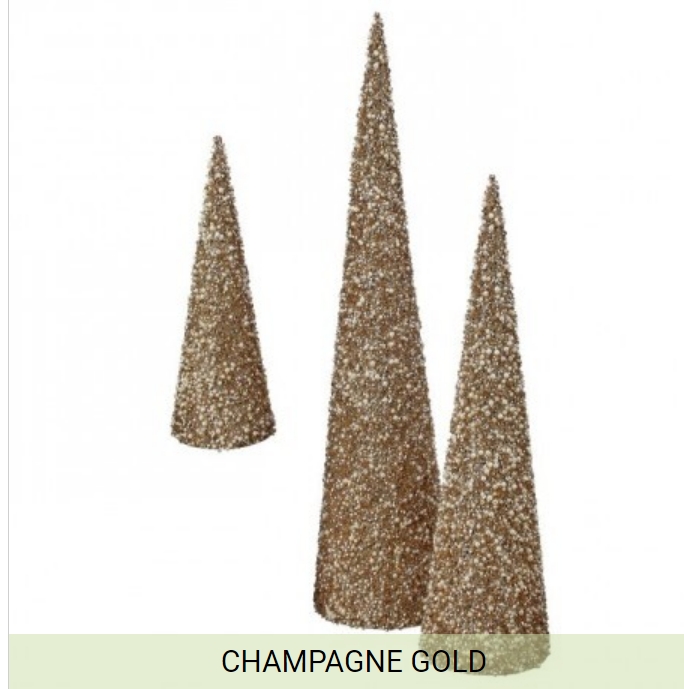 12" GLITTER CONE TREE INDIVIDUAL