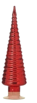 12" MERCURY GLASS TREE RED INDIVIDUAL