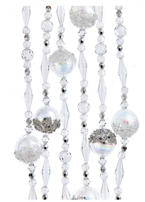 6´GLS IRID CLEAR BEAD BALL GARLAND