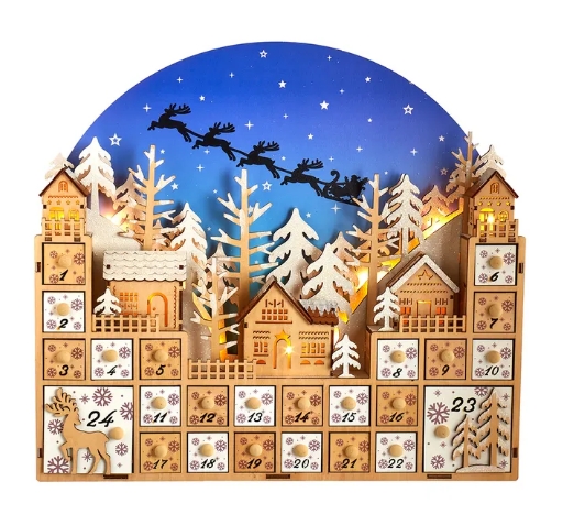 15´´B/O LED XMAS VLG W/ADV CALENDAR