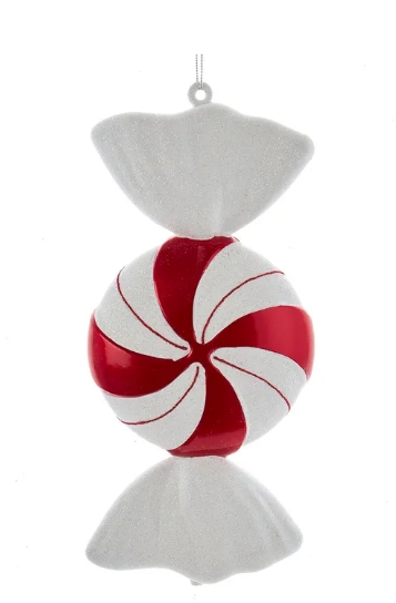 12´´RED/WHITE PEPPERMINT CANDY ORN