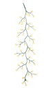 6´ 48-LIGHT WHITE COTTON BALLS WITH WARM WHITE LED LIGHTS GREEN VINE GARLAND 