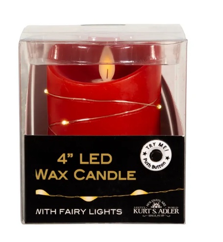 4´´BATTERY OPERATED LED FLIKER FLAME CANDLE+FAIRY LIGHTS