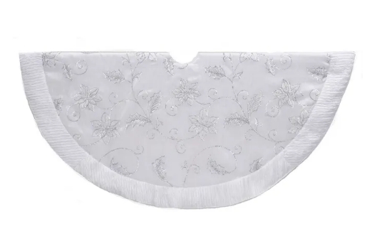 50´´WHITE TREESKRT W/ SEQUIN FLOWERS