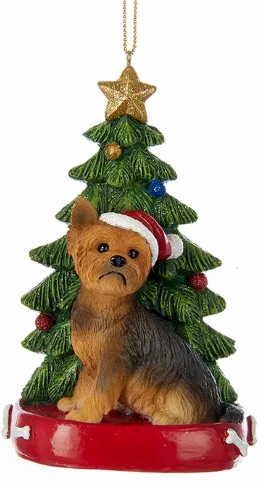 4.25´´YORKSHIRE TERRIER W/TREE ORN