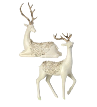 11.5" RESIN DEER W/SCROLL SADDLE INDIVIDUAL 