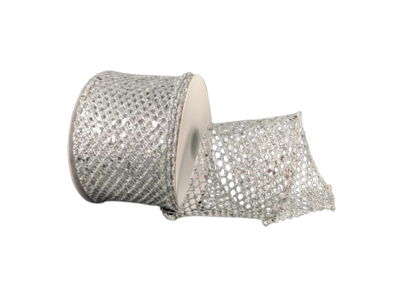 SILVER MEGA GLITTER 2.5"X10Y
