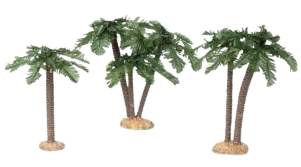 9.5"H 3 PC SET PALM TREE