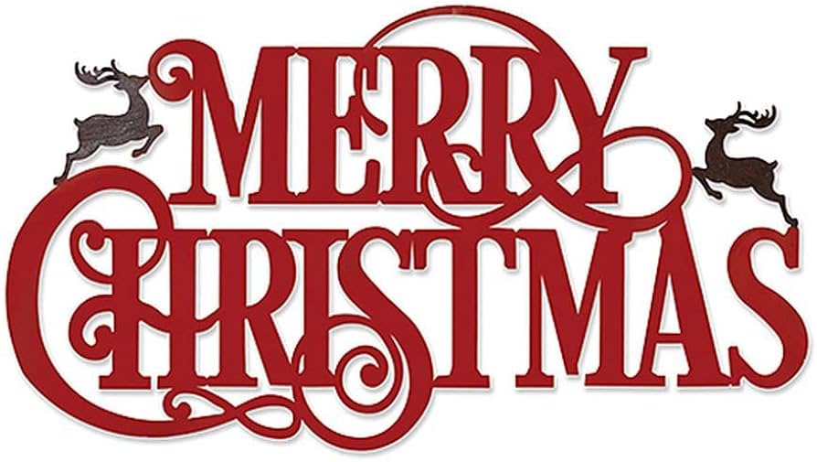 36"L METAL "MERRY CHRISTMAS" WALL HANGING