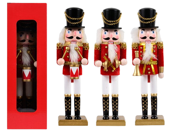 12IN XMAS WOODEN NUTCRACKER W/ VELVET JACKET