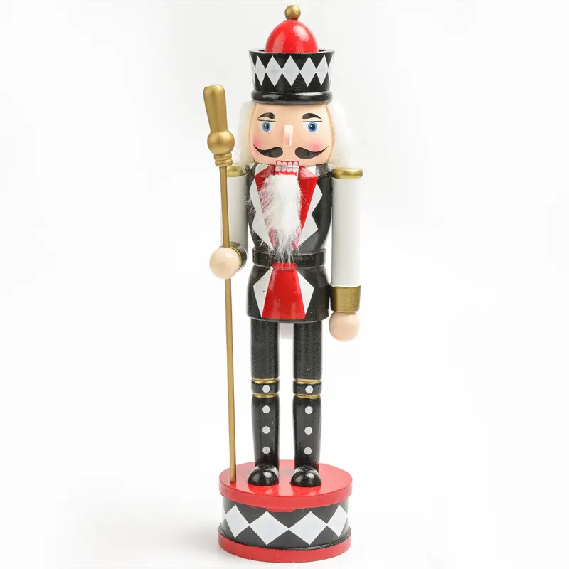 XMAS WOODEN NUTCRACKER W/VELVET JACKET